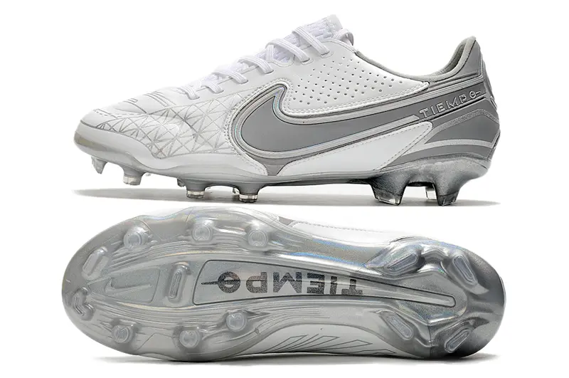 Nike Tiempo Legend 9 Elite FG - White/Silver Grey/Metallic Silver