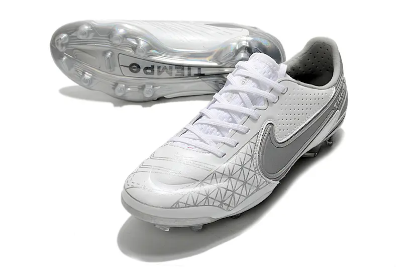Nike Tiempo Legend 9 Elite FG - White/Silver Grey/Metallic Silver