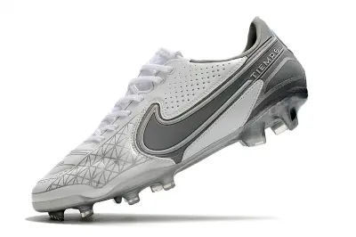Nike Tiempo Legend 9 Elite FG - White/Silver Grey/Metallic Silver