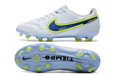 Nike Tiempo Legend 9 Elite FG - White/Electric Blue/Neon Yellow
