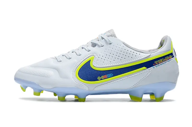 Nike Tiempo Legend 9 Elite FG - White/Electric Blue/Neon Yellow