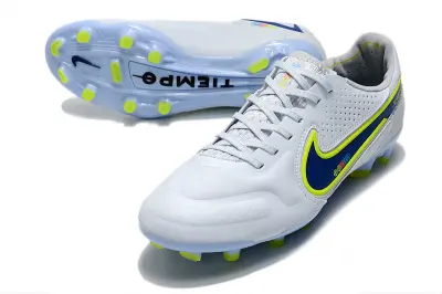 Nike Tiempo Legend 9 Elite FG - White/Electric Blue/Neon Yellow