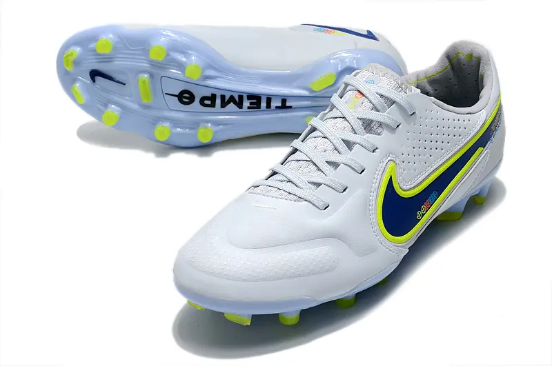 Nike Tiempo Legend 9 Elite FG - White/Electric Blue/Neon Yellow