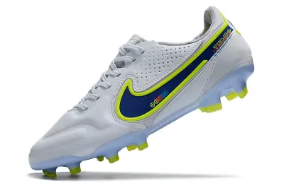 Nike Tiempo Legend 9 Elite FG - White/Electric Blue/Neon Yellow
