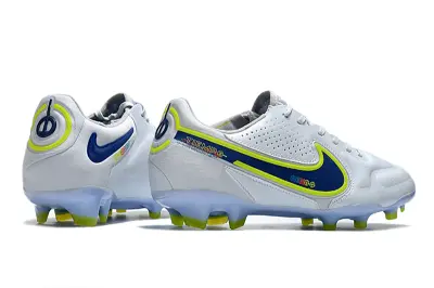 Nike Tiempo Legend 9 Elite FG - White/Electric Blue/Neon Yellow