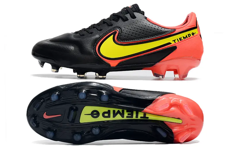 Nike Tiempo Legend 9 Elite FG - Black/Electric Yellow/Coral Red