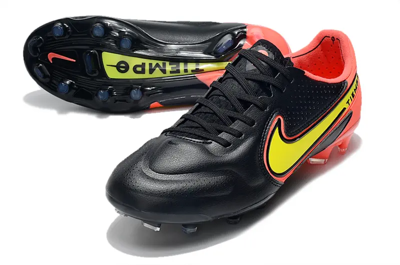 Nike Tiempo Legend 9 Elite FG - Black/Electric Yellow/Coral Red