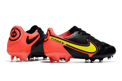 Nike Tiempo Legend 9 Elite FG - Black/Electric Yellow/Coral Red
