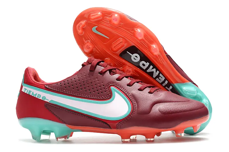 Nike Tiempo Legend 9 Elite FG - Maroon/Aqua Green/Coral Orange