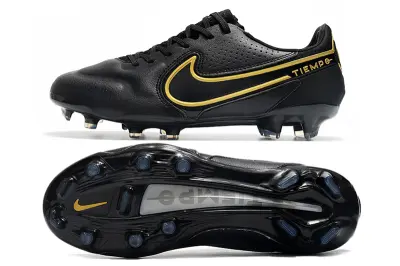 Nike Tiempo Legend 9 Elite FG - Black/Gold Accent/Black Design