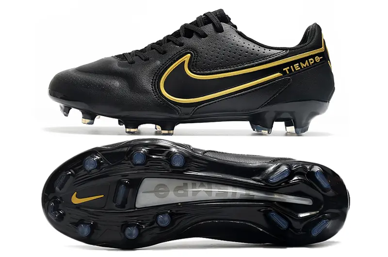 Nike Tiempo Legend 9 Elite FG - Black/Gold Accent/Black Design