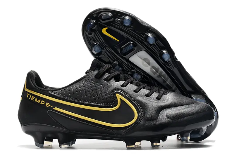 Nike Tiempo Legend 9 Elite FG - Black/Gold Accent/Black Design
