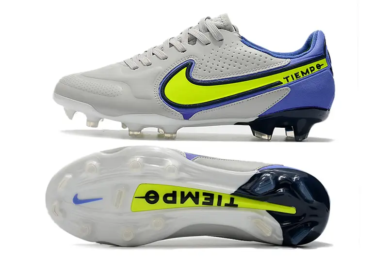 Nike Tiempo Legend 9 Elite FG - Gray/Neon Yellow/Deep Blue
