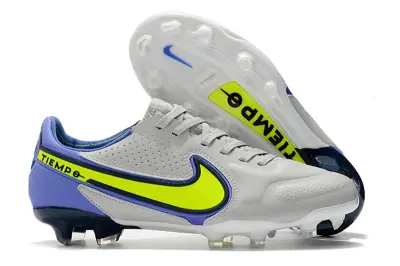 Nike Tiempo Legend 9 Elite FG - Gray/Neon Yellow/Deep Blue