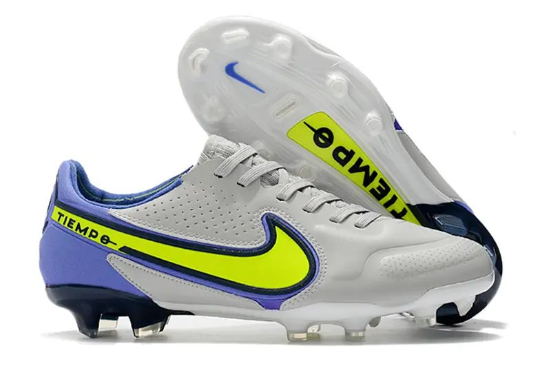 Nike Tiempo Legend 9 Elite FG - Gray/Neon Yellow/Deep Blue