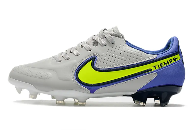 Nike Tiempo Legend 9 Elite FG - Gray/Neon Yellow/Deep Blue