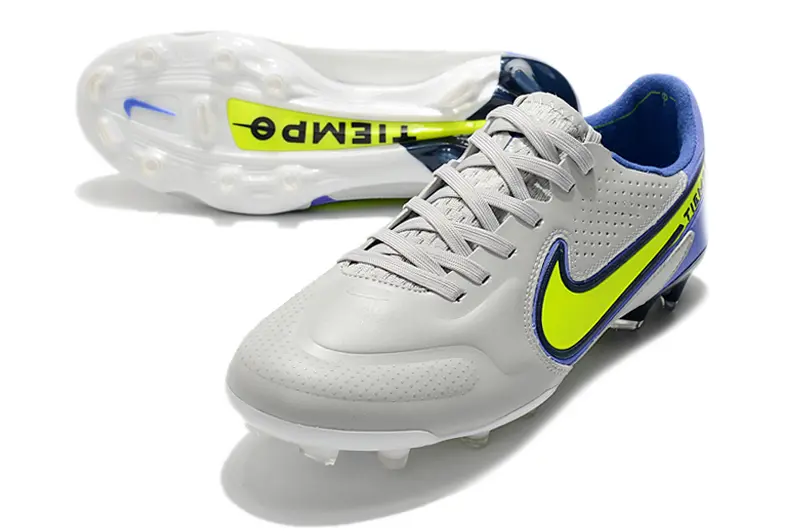 Nike Tiempo Legend 9 Elite FG - Gray/Neon Yellow/Deep Blue