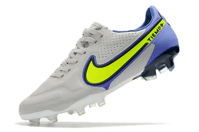 Nike Tiempo Legend 9 Elite FG - Gray/Neon Yellow/Deep Blue