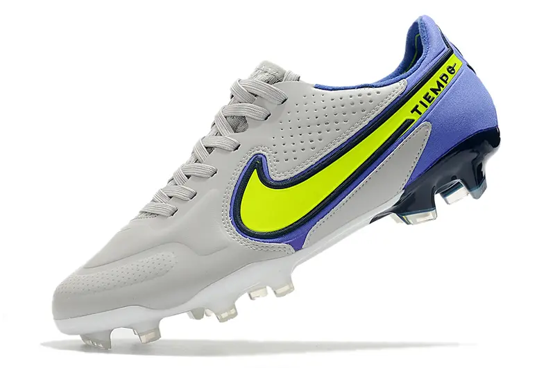Nike Tiempo Legend 9 Elite FG - Gray/Neon Yellow/Deep Blue