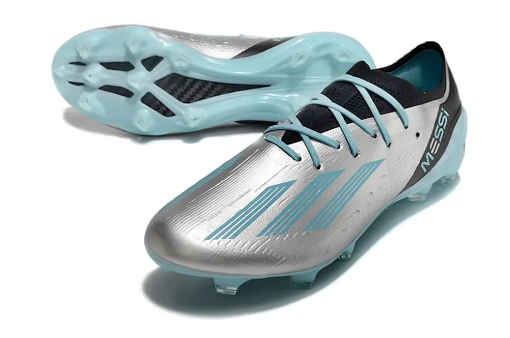 Messi x Adidas X Speedportal.1 FG - Silver/Aqua Blue/Black