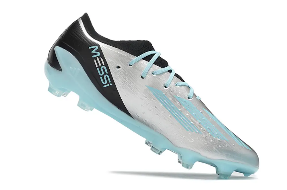 Messi x Adidas X Speedportal.1 FG - Silver/Aqua Blue/Black