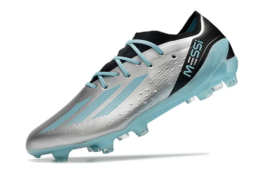 Messi x Adidas X Speedportal.1 FG - Silver/Aqua Blue/Black