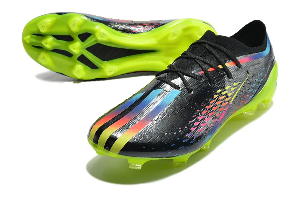 Adidas X Speedportal.1 FG - Black/Neon Green/Rainbow Gradient