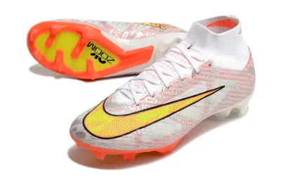 Nike Air Zoom Mercurial Superfly 9 Elite FG - White/Sparks Orange/Fluorescent Yellow