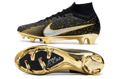 Nike Air Zoom Mercurial Superfly 9 Elite FG - Black/Golden Sparkle/Metallic Silver