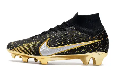 Nike Air Zoom Mercurial Superfly 9 Elite FG - Black/Golden Sparkle/Metallic Silver