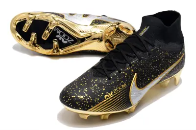 Nike Air Zoom Mercurial Superfly 9 Elite FG - Black/Golden Sparkle/Metallic Silver