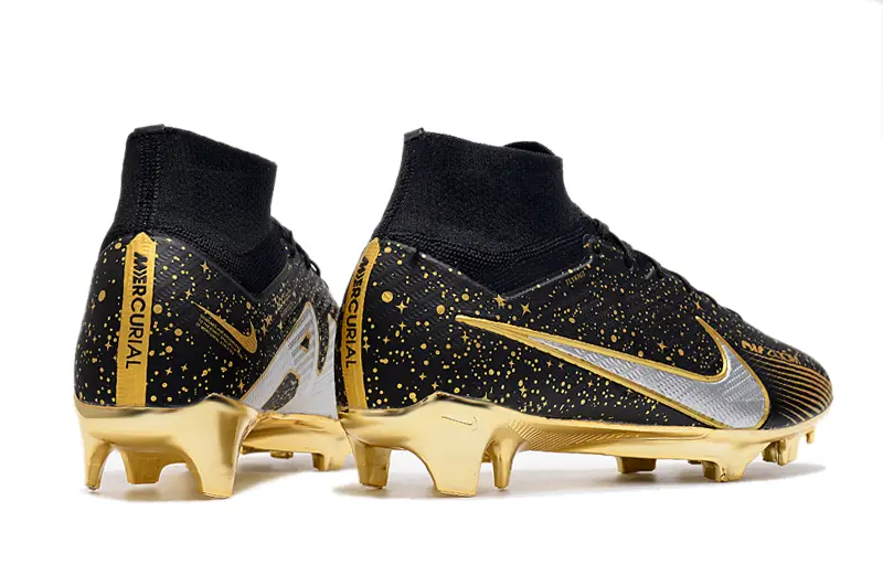 Nike Air Zoom Mercurial Superfly 9 Elite FG - Black/Golden Sparkle/Metallic Silver