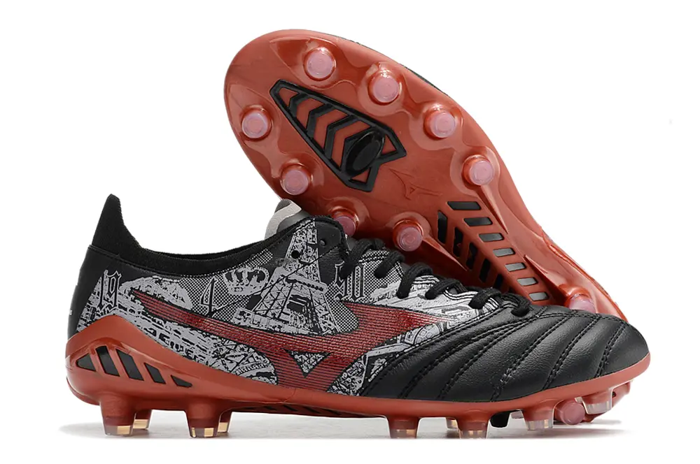 Mizuno Morelia Neo 3 Pro FG - Black/Crimson Red/Rock Gray