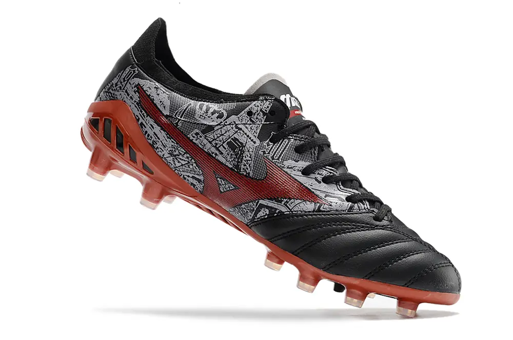 Mizuno Morelia Neo 3 Pro FG - Black/Crimson Red/Rock Gray
