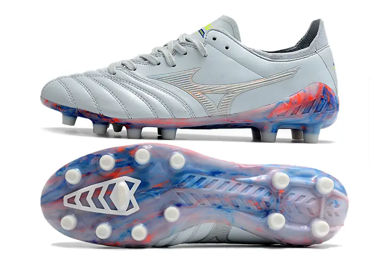 Mizuno Morelia Neo 3 Pro FG - Gray/Sky Blue/Coral Orange