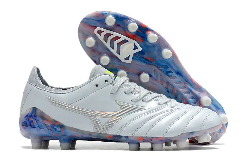 Mizuno Morelia Neo 3 Pro FG - Gray/Sky Blue/Coral Orange