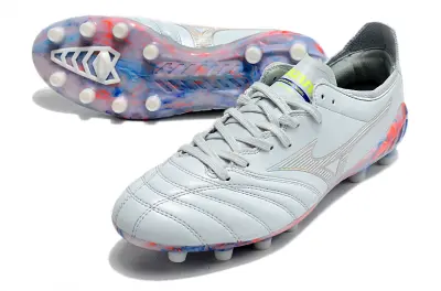 Mizuno Morelia Neo 3 Pro FG - Gray/Sky Blue/Coral Orange