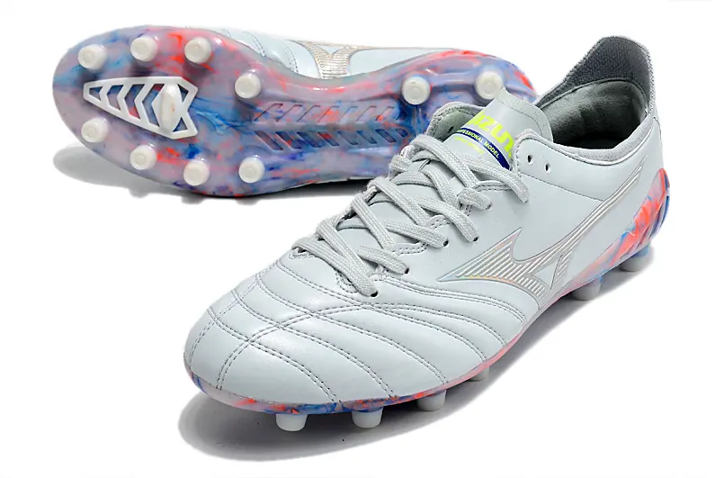 Mizuno Morelia Neo 3 Pro FG - Gray/Sky Blue/Coral Orange