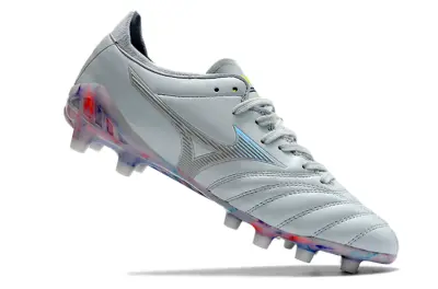 Mizuno Morelia Neo 3 Pro FG - Gray/Sky Blue/Coral Orange