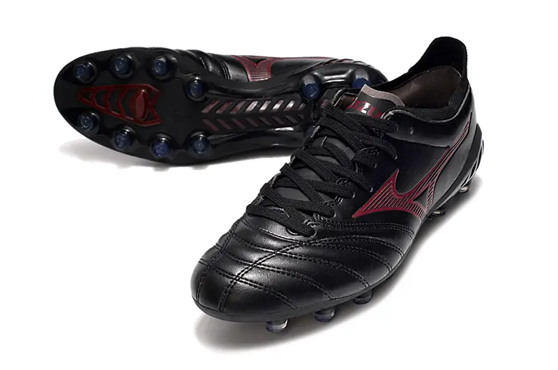 Mizuno Morelia Neo 3 Pro FG - Black/Crimson Red/Blue Accent
