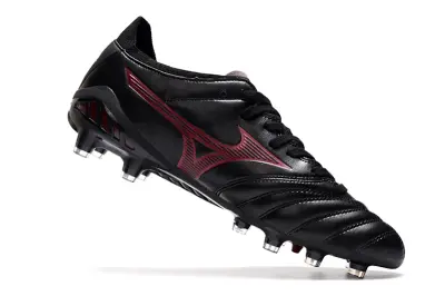 Mizuno Morelia Neo 3 Pro FG - Black/Crimson Red/Blue Accent