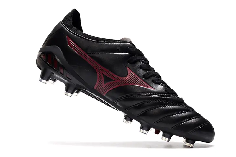 Mizuno Morelia Neo 3 Pro FG - Black/Crimson Red/Blue Accent