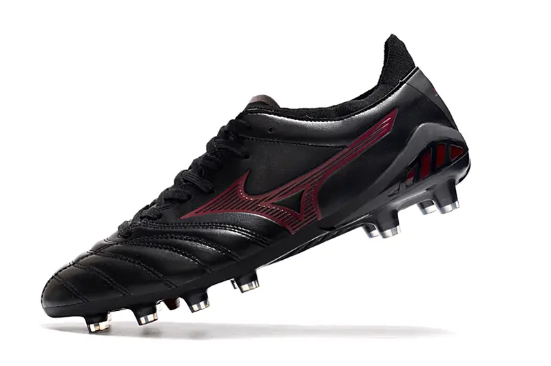 Mizuno Morelia Neo 3 Pro FG - Black/Crimson Red/Blue Accent