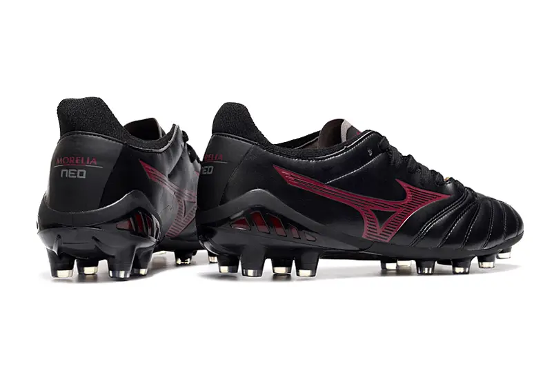 Mizuno Morelia Neo 3 Pro FG - Black/Crimson Red/Blue Accent