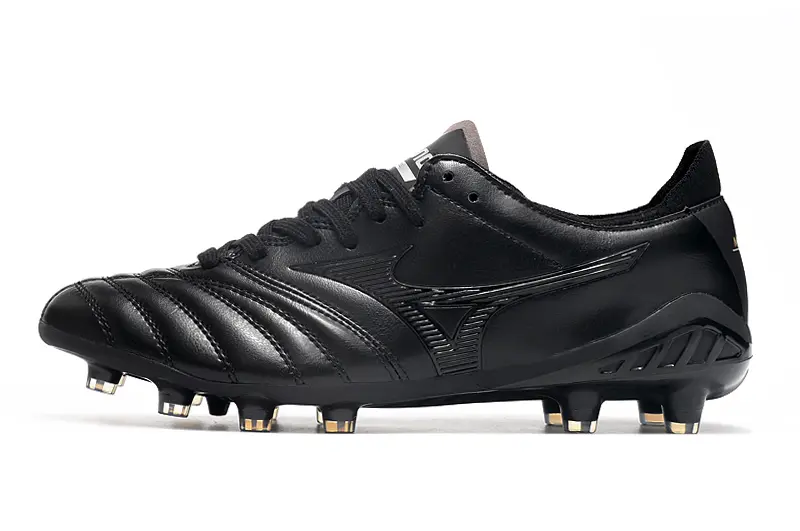 Mizuno Morelia Neo 3 Pro FG - Black/Midnight Black/Golden Accent