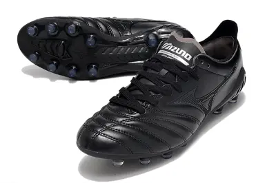 Mizuno Morelia Neo 3 Pro FG - Black/Midnight Black/Golden Accent