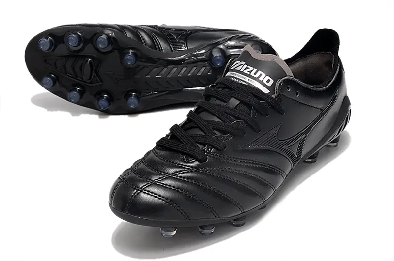 Mizuno Morelia Neo 3 Pro FG - Black/Midnight Black/Golden Accent