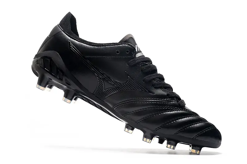 Mizuno Morelia Neo 3 Pro FG - Black/Midnight Black/Golden Accent