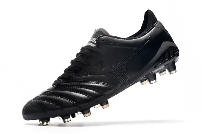 Mizuno Morelia Neo 3 Pro FG - Black/Midnight Black/Golden Accent