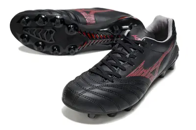Mizuno Morelia Neo 4 FG Firm Ground Soccer Cleats - Black/Crimson Shadow/Jet Black